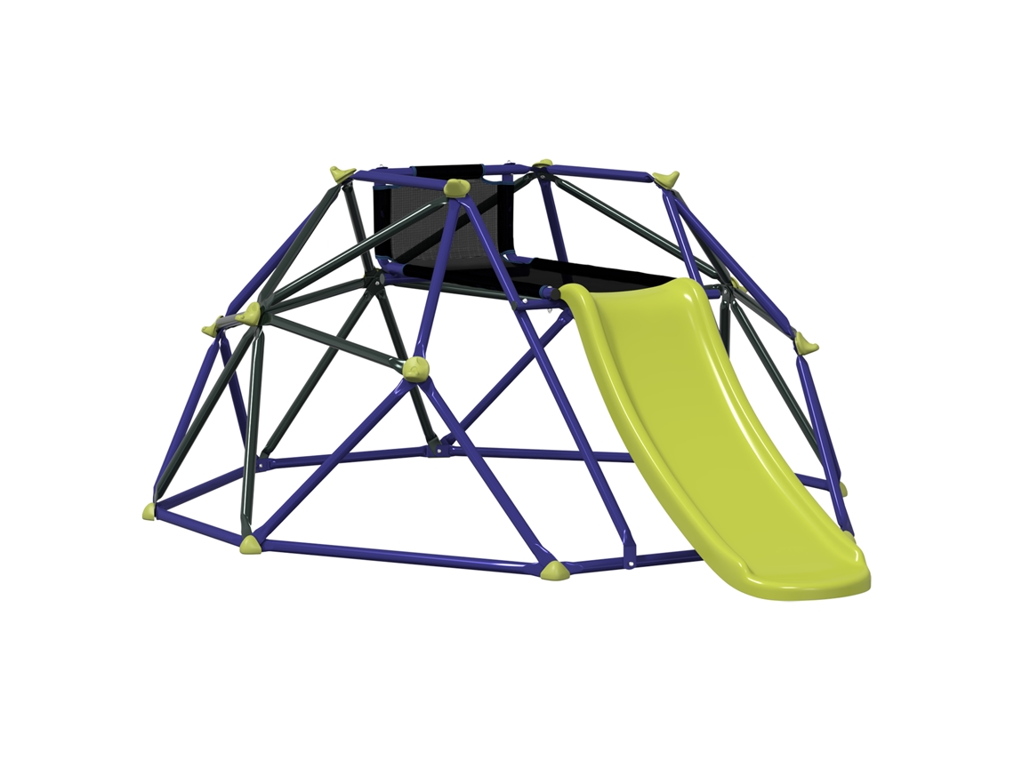 Conjunto 1 Domo De Escalada Vidaxl Azul Aço (6ft Com Escorregador)