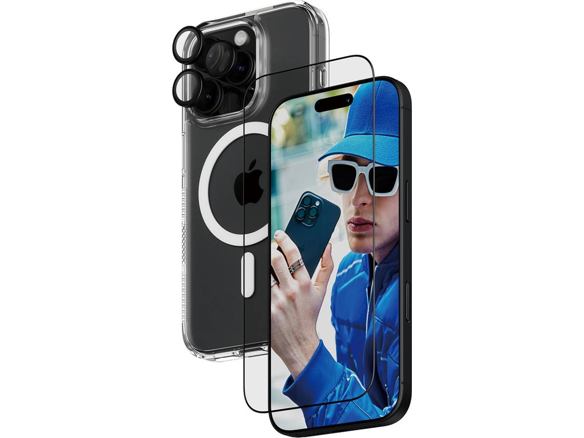 Bundle Proteção 3 em 1 PANZERGLASS iPhone 16 Pro (Capa + Película + Protetor Câmara)