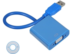 Cabo Adaptador Usb Para Vga Para Monitores, Dispositivos Usb E Telas Externas Gokoco (azul)