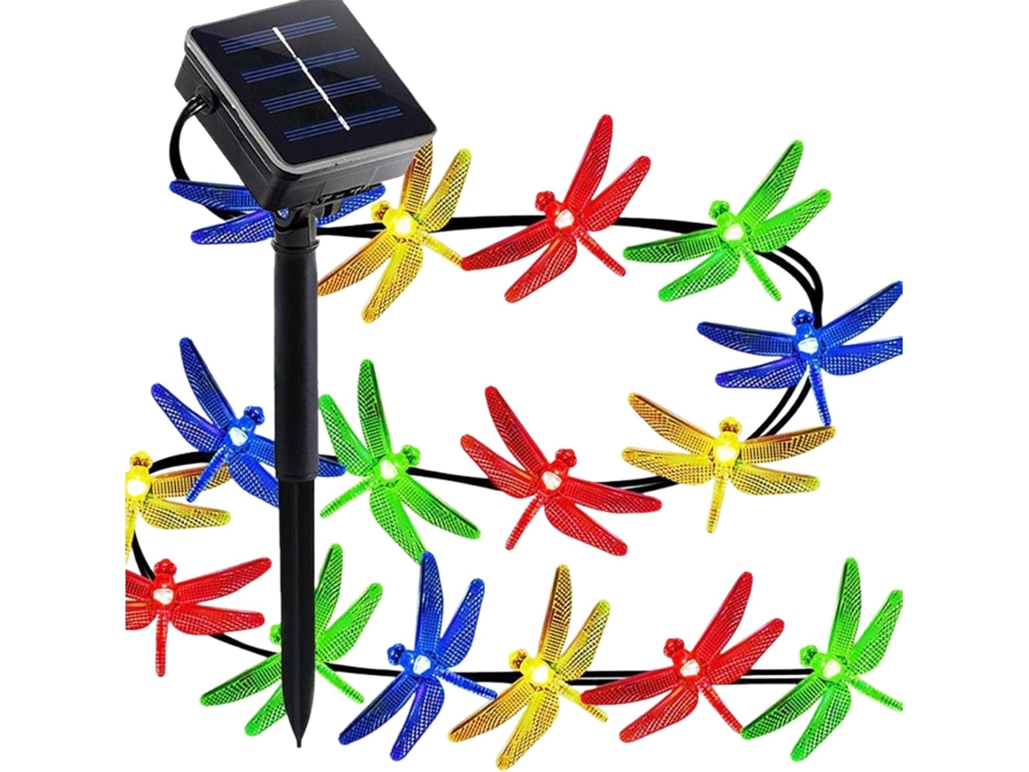 Cordão De Luzes Solares Automáticas Para Exterior Com 30 Leds E 8