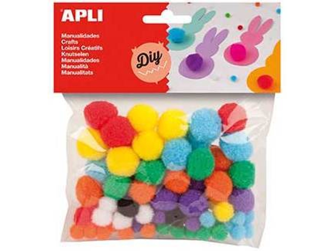 Pom Pons APLI Cores Variadas (78 unudades)