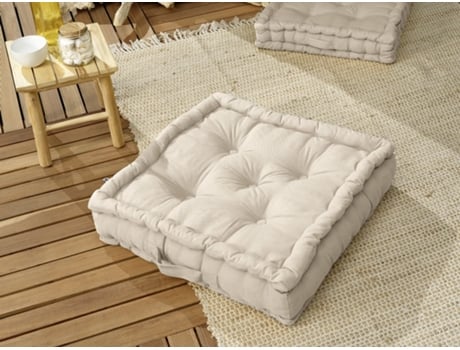 Almofada de Chão LEFFET PAPILLON Chão Kala Nuage Algodão Cinzento (50x50X10cm)
