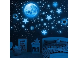 3660 Adesivos De Parede Para Crianças Luminosos Lua E Estrelas Para Decoração De Quarto