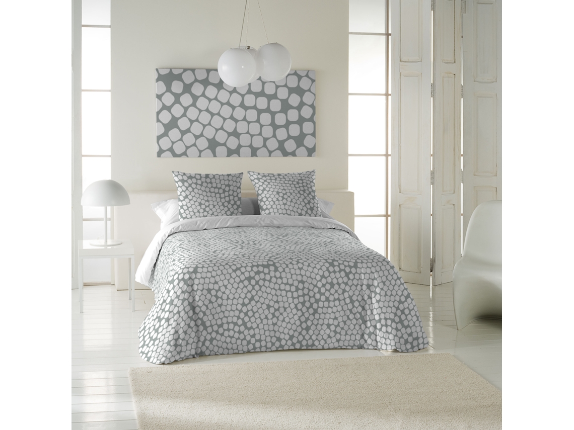 ICEHOME Capa de Edredão Estampada para Cama 150 Algodão Extra Macio Inclui 1 Ou 2 Fronhas Pebbles