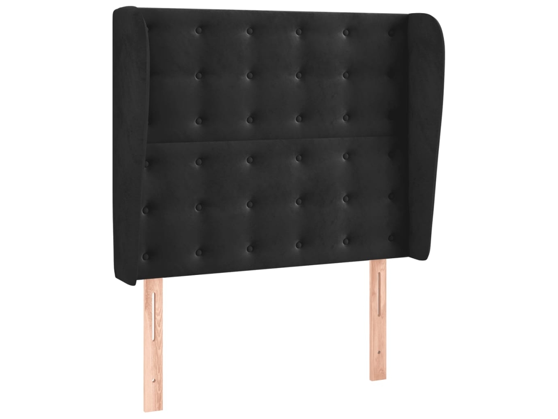 Cabeceira de Cama com Abas Veludo Preto MAISON EXCLUSIVE (93x23x118 cm)