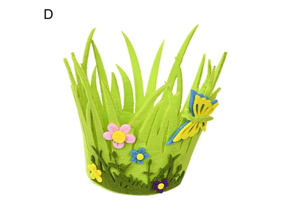 Cesta Decorativa Artesanal De Tela No Tejida Para Regalos Con Diseño De Flores Ideal Para Hogar Y Pascua D