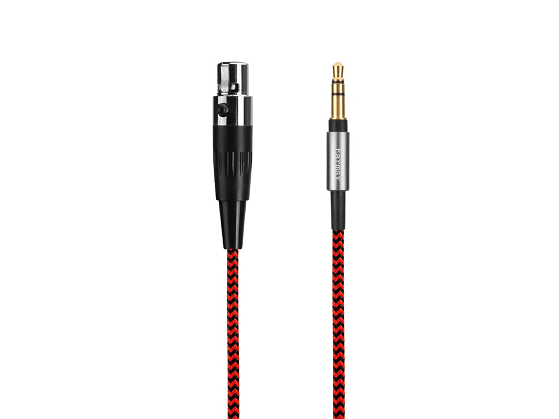 Cabo Resistente Para Fone De Ouvido Gamer Com Cancelamento Ruído Akg K553 K182 K175 K245 K275, Preto+ Vermelho, 150 Mm