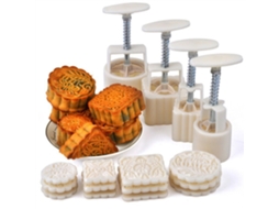 4pcs molde de bolo de lua com 12 padrões, pressão manual para diy bolo de lua e biscoitos