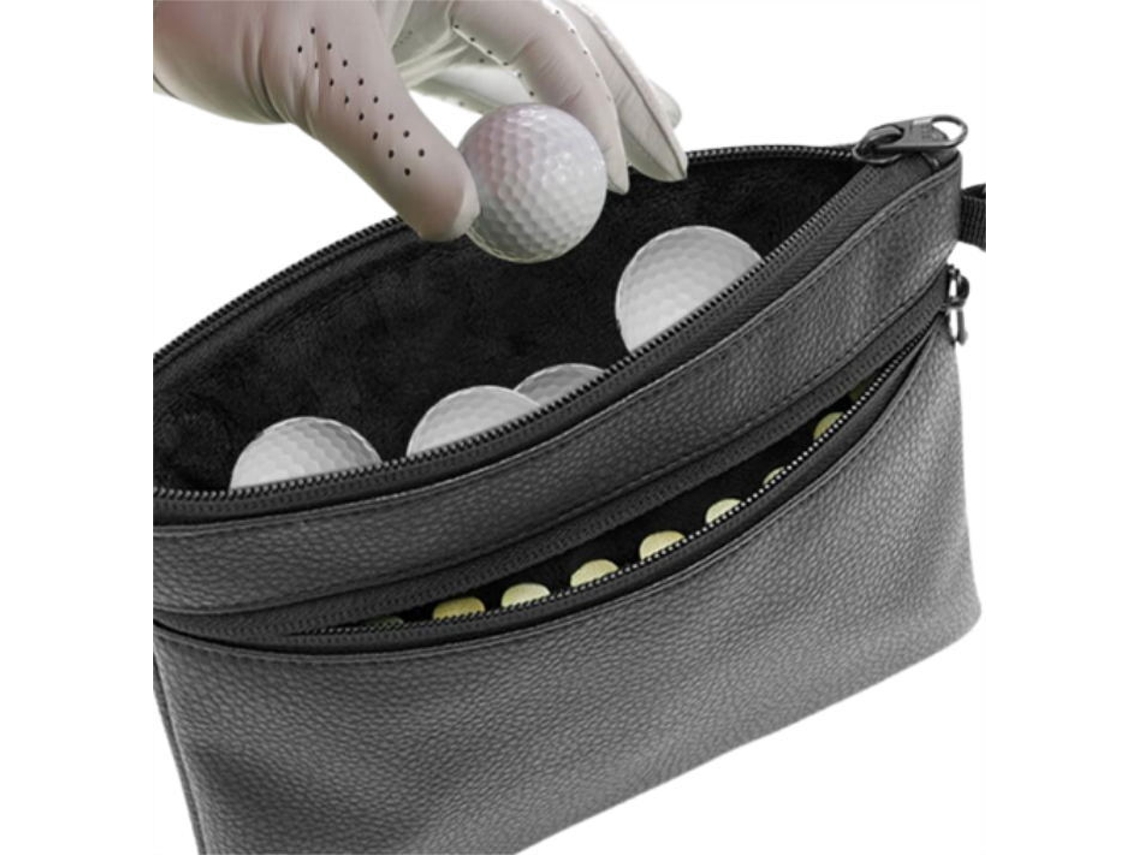 Pochete Esportiva, Portátil, Golfe, Cor Preta AQUAFORGE