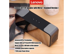 Caixa De Som Bluetooth Lenovo L022 Com Espelho 10w