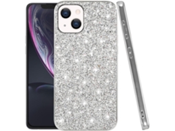 Capa Protetora Brilhante Prateado para iPhone 13 Mini HONGWE. Silicone Preto