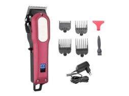 Máquina de Cortar Cabelo Recarregável para Homens Kit de Barbeiro Profissional Máquina de Cortar Cabelo Elétrica para Casa Vermelho