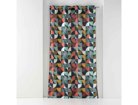 Cortina com Ilhós Estampado Rythmo 140X240Cm Laranja Paris Price Multicolor DOUCEUR D'INTERIEUR