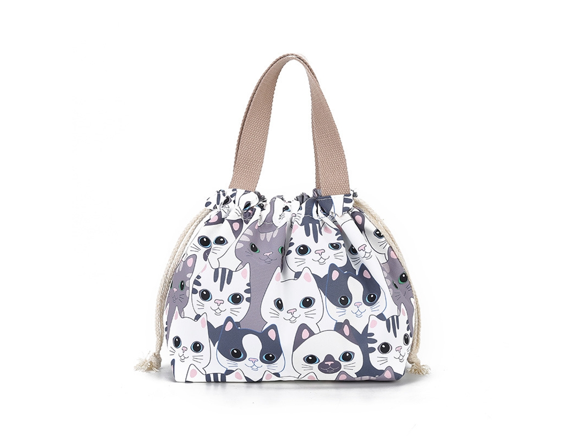 1 lancheira com zíper, bolsa para lancheira Slowmoose Cat