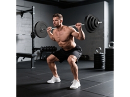 Barra de Treino, 8 Discos Ajustáveis, 70kg, 170x40,5x40,5 Cm, Preto, com pesos variados | S/MARCA