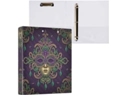 Pasta de 3 Argolas para Papel Tamanho Carta , Organizador Redondas com Prancheta, Prancheta Ma (27,9 X 21,6 Cm)