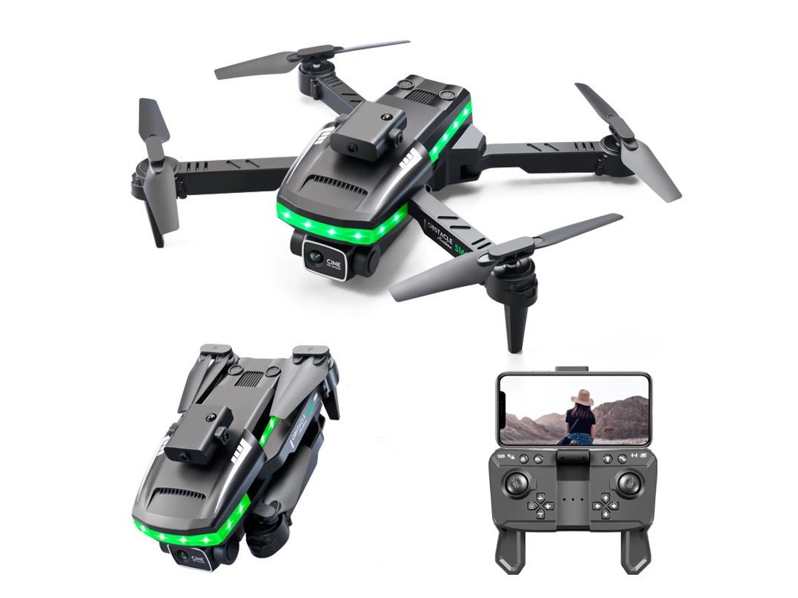 Mini Drone com Câmera 4K HD para Evitar Obstáculos em 360 Modelo: S160 Duração da Bateria: 15 Min Preto YIZHOOD