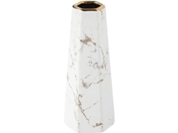 Vaso De Cerámica Com Efeito Ouro Branco E Padrão Marmore 8 Polegadas Para Decoração Residencial E Centros De Mesa