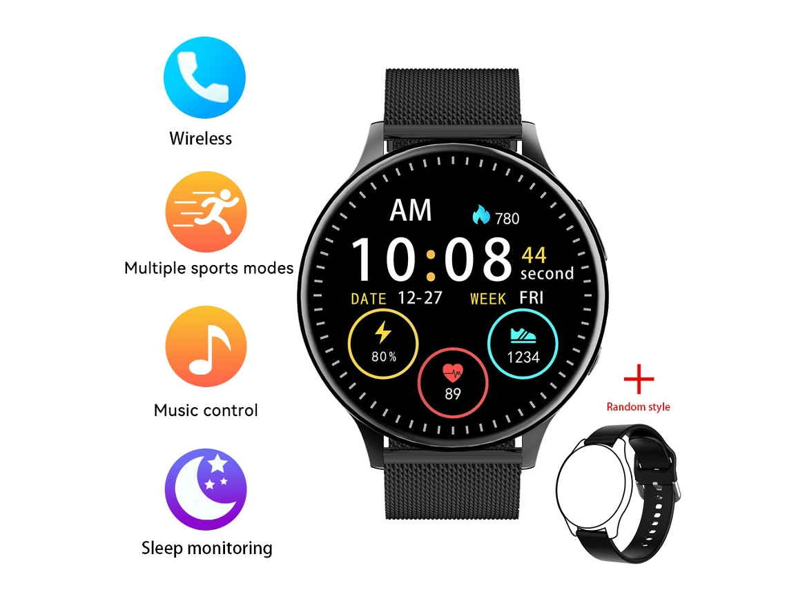 (preto) Relógio Inteligente Bluetooth Com Lembretes Inteligentes Multifuncionais Para Esportes