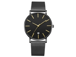 Relógio Fashion Xr3406 de Quartzo Casual com Pulseira Preta e Ponteiro Dourado
