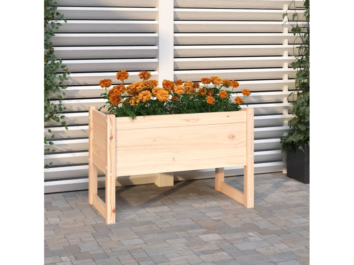 Vidaxl Vaso/floreira 78x40x52 Cm Madeira De Pinho Maciça