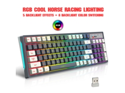 Teclado Gamer Sem Fio Rgb Hxsj L900 K96 2.4g Com Iluminação Ajustável E Membrana Com Sensação Mecânica