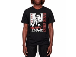Rockinstone Scarface Movie Japanese Characters Black Adult T-shirt Size:l