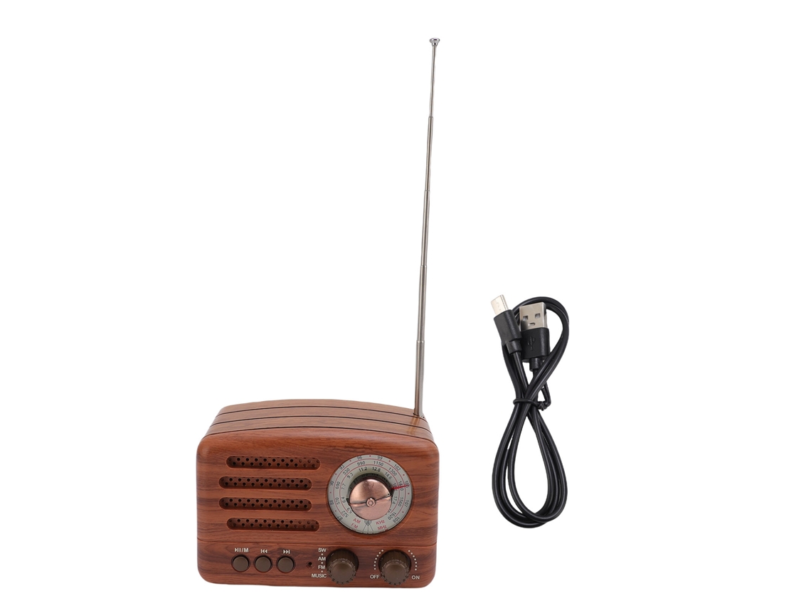 Rádio Retro Portátil com Bluetooth e Reprodução, Recepção Melhor e Caixa de Som Pequena. EOOCOO