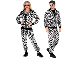 Fato de treino de zebra neon da moda para festa para adultos