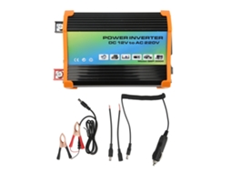 Inversor De Onda Modificada 300w Em Abs Com Duas Portas Usb, Dc12v Para Ac110v, Para Veículos E Uso Externo, Preto