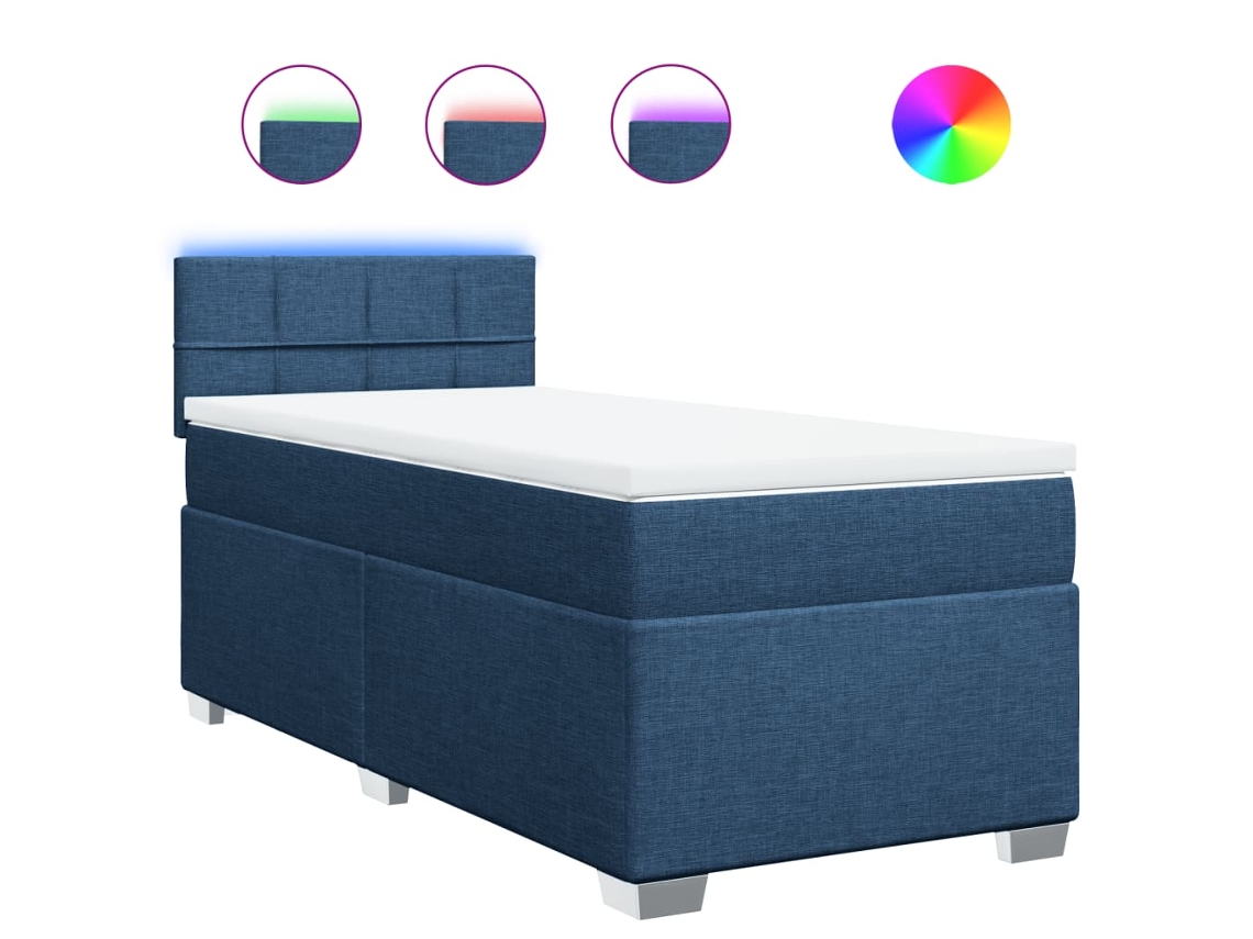 Box Spring Bed, Box Spring Beds Vidaxl Azul Tecido (90 X 200 Cm)