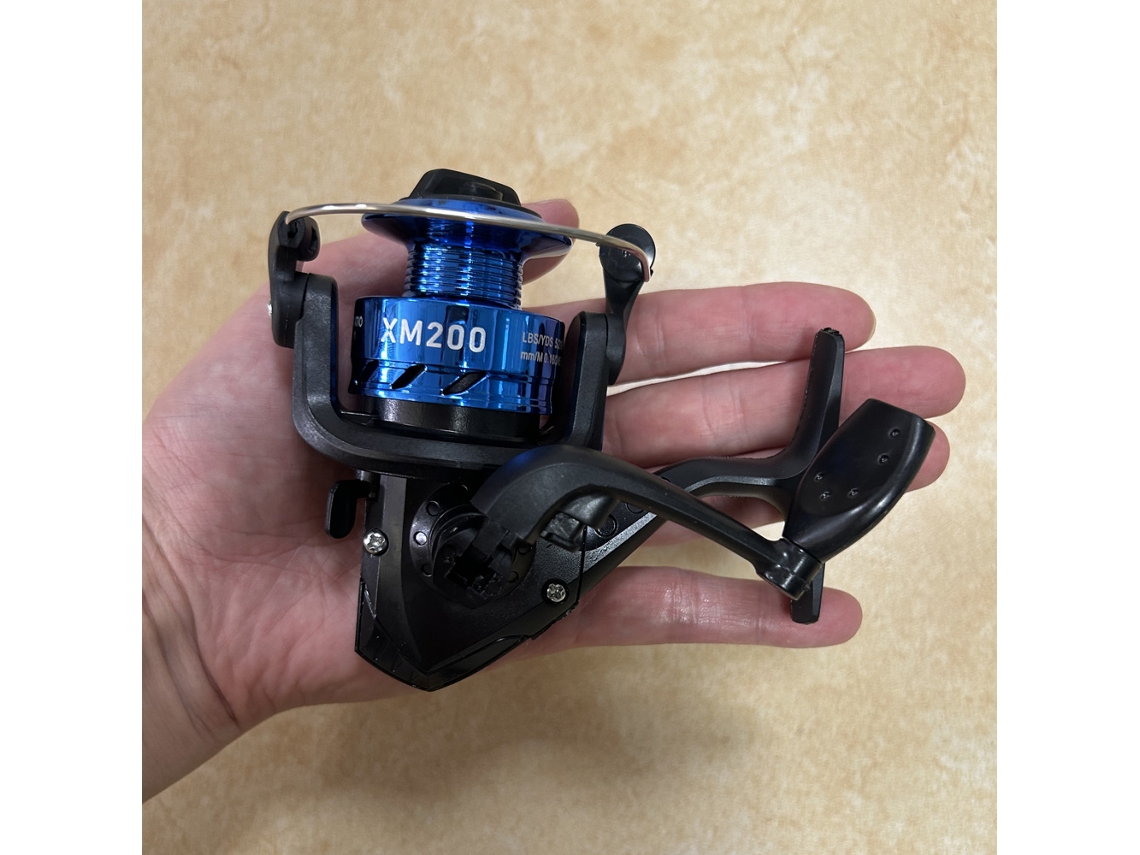 Carretel de pesca MDUG giratório 5.2:1 para varas marítimas (azul)