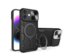 Capa Para Iphone 16 Plus - Textura De Cd - Suporte Magnético Deslizante - Proteção Para Câmera