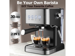 Máquina De Café Italiana Laxiscreed Com Alta Pressão E Espuma De Leite Semiautomática 1050w