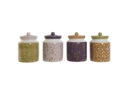 Bote DKD HOME DECOR Verde Cor de Rosa Mostarda Lilás Dolomite Shabby Chic 1 L 12x12x16 cm 4 Unidades
