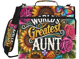 Bolsa Organizadora Floral Com Fichário De 3 Argolas, Compartimento Com Zíper Resistente À Água E Laptop, Ideal