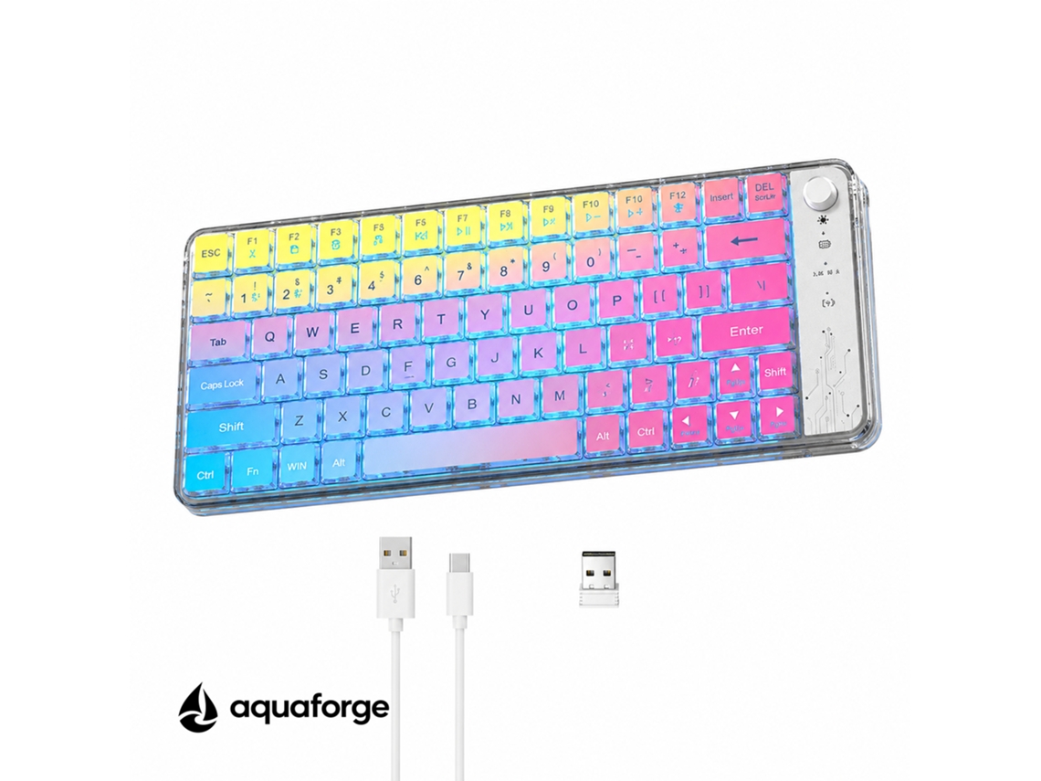 Capa Protetora Para Teclado Bluetooth Sem Fio 79 Teclas Branco Transparente