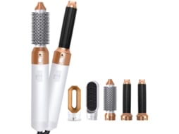 Secador de Cabelo KLACK 5 em 1 Volumizador Alisador de Cabelo Ondulado Branco/Dourado