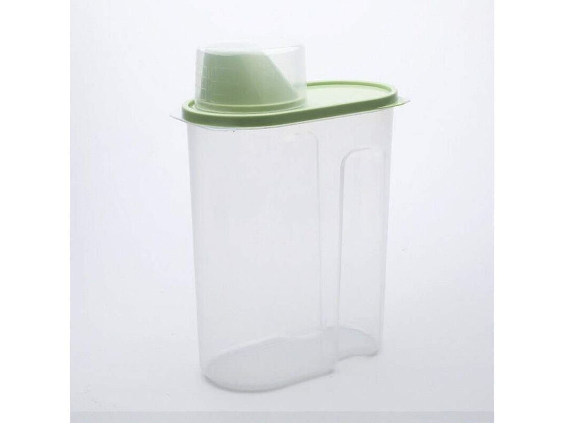 Caja De Armazenamento De Cereais De Cor Verde Claro Material Pp Alimentar Com Boca Larga E Design Ergonômico