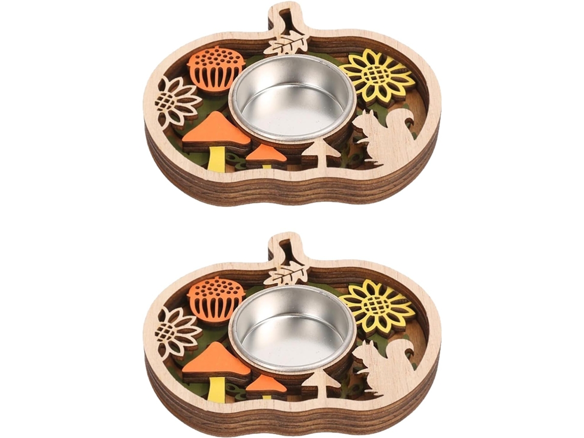 Suportes De Madeira Para Decoração Sazonal De Halloween, Ideais Para Velas Pequenas.