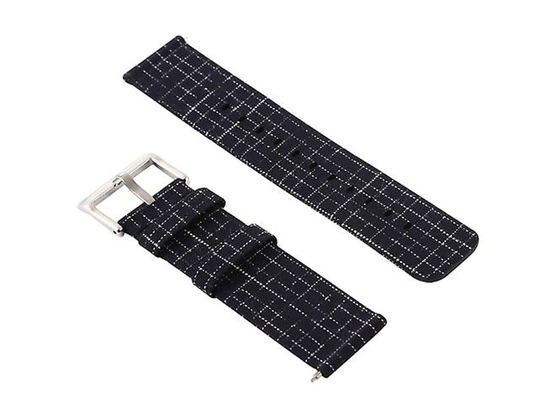 Pulseira De Lona Simples E Elegante, Compatível Com Fitbit Versa/ 2, Preta Prata.