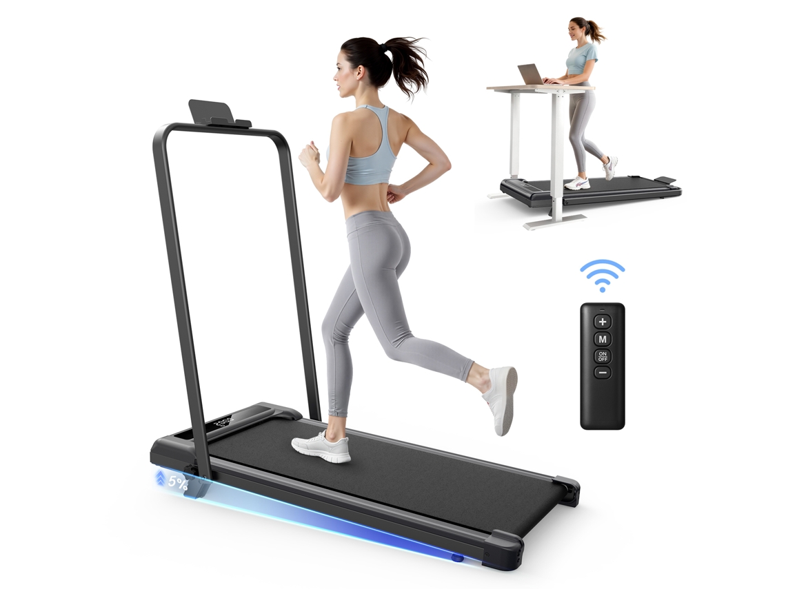Passadeira de Corrida Dobrável RACINGREAT Z3b, 3.0hp Motor Silencioso, 10 Km/h, 5° Inclinação, com Controlo Remoto, Até 130kg