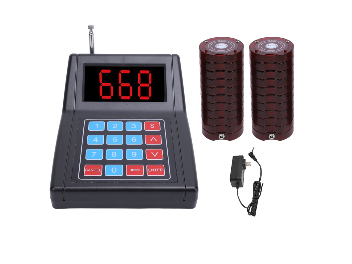 20 Pagers Sem Fio Para Restaurantes Com Plug Us Vermelho
