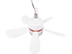 Ventilador De Teto Com Luz, Portátil 12v Dc Pás Removíveis E