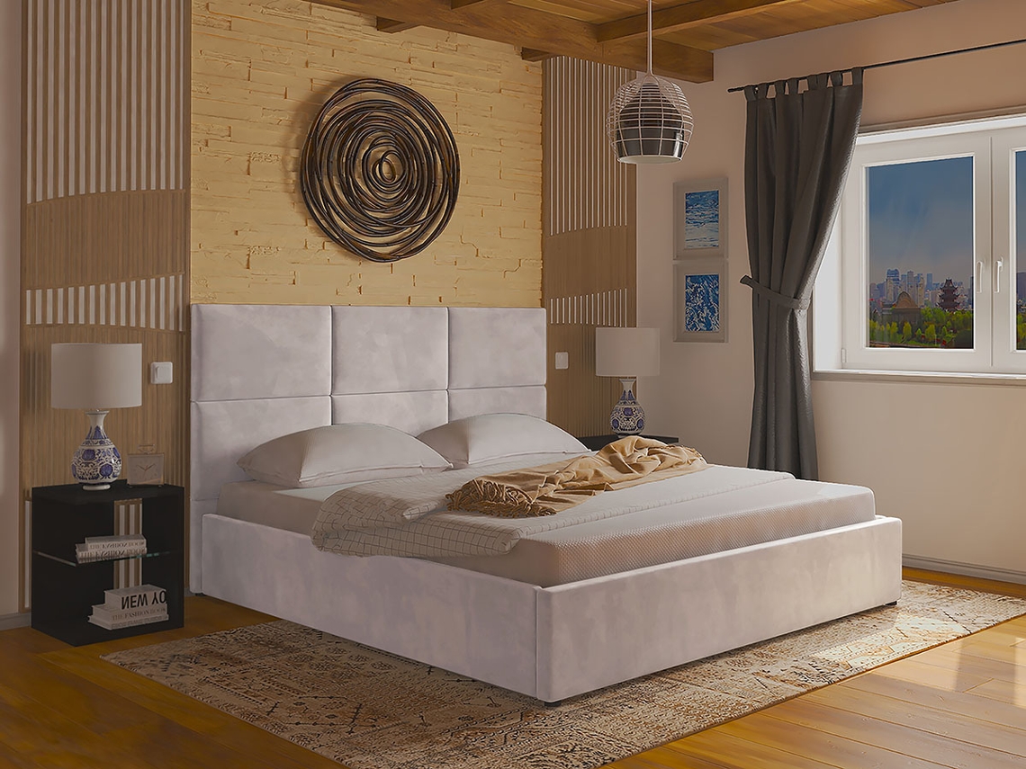 Cama de Casal CSD Elegance Estrado Elevatório (200 x 160 cm - Bege)