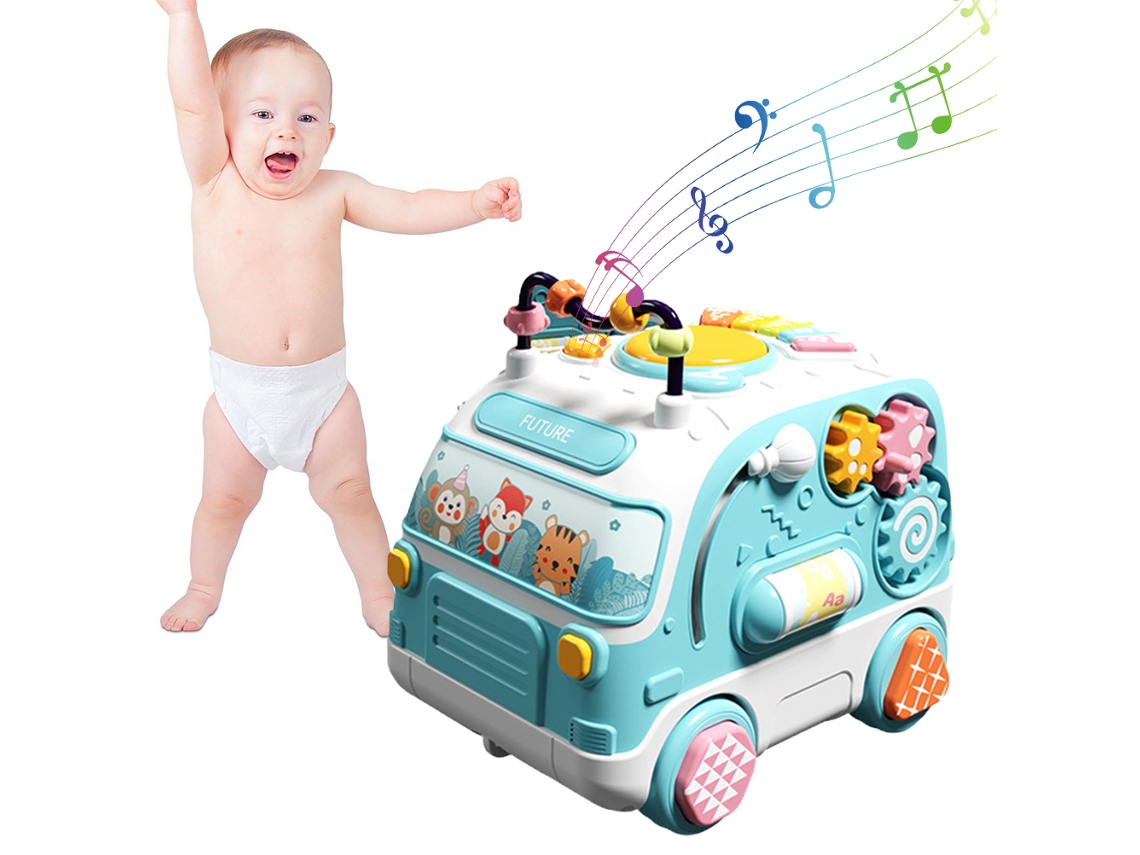 Primerox brinquedo Ônibus Musical Educativo com Luz e Som para Crianças 3 5 Anos Presente de Aniversário