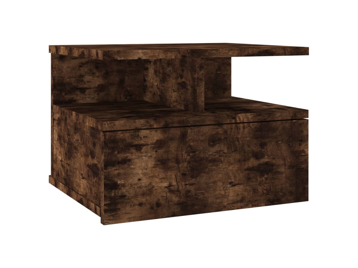 Mesa Cabeceira Suspensa Cor Carvalho Fumado MAISON EXCLUSIVE (40x31x27 cm)