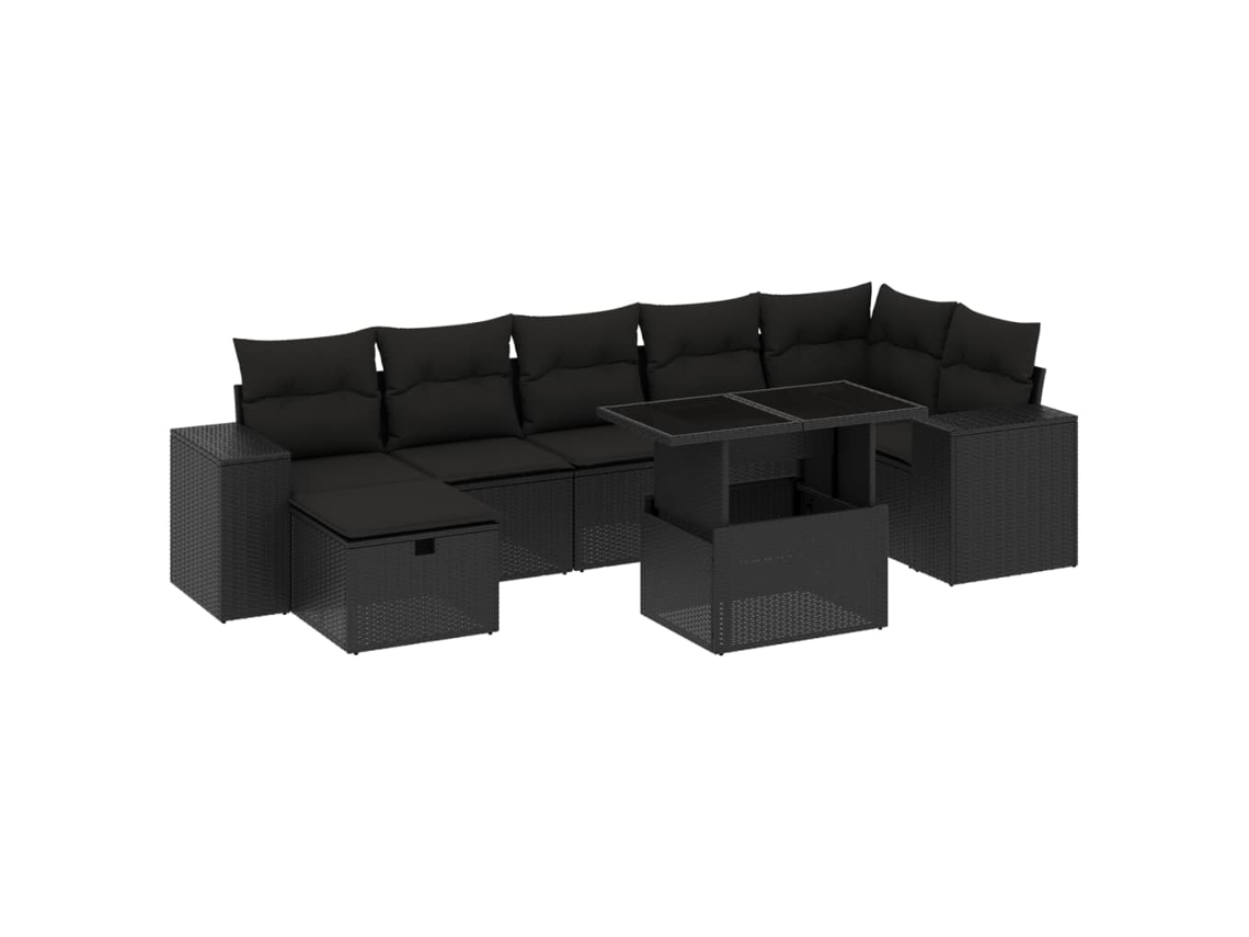 Garden Sofa Set, Garden Sofa Sets Vidaxl Preto Rattan / Vime (n/a)