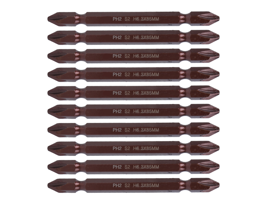 10 Peças De Parafusadeira De Ponta Dupla Magnética H6.3 X 85mm Ph2 Ferramentas De Hardware