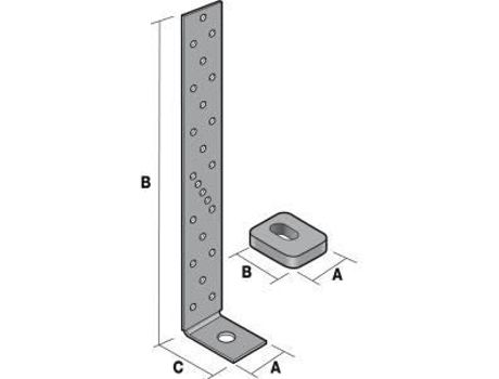Âncora para Poste de Estrutura Simpson A40Xb490Xc50 Mm Ah49050-2-Fr SIMPSON STRONG-TIE